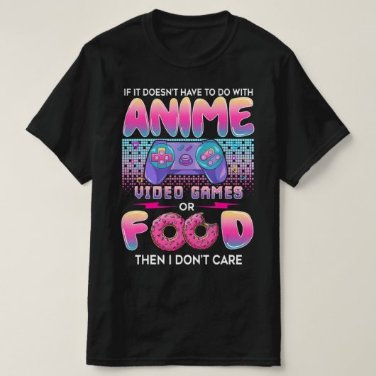 Video games of eten waar ik geen animale kunst voo t-shirt (Design voorkant)