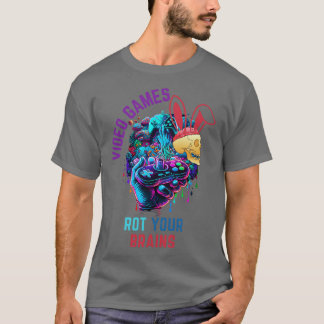 VIDEO GAMES ROT UW BRAINS 38 T-SHIRT
