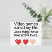 Video Games Ruined My Life.  Feestdagenkaart (Staand voorkant)