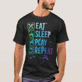 Video games spelen Gamer Eat Sleep Herhaal Waterco T-shirt (Voorkant)