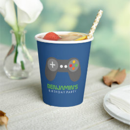 Video Games Thema Verjaardagsfeestje Paper Cup Papieren Bekers