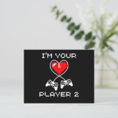 Video Games Valentijnsdag Im Your Player 2 Gamer Briefkaart (Staand voorkant)