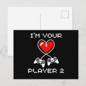 Video Games Valentijnsdag Im Your Player 2 Gamer Briefkaart (Voorkant / Achterkant)