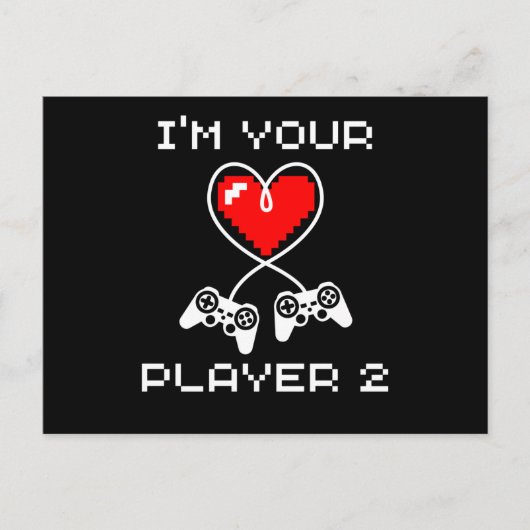 Video Games Valentijnsdag Im Your Player 2 Gamer Briefkaart (Voorkant)