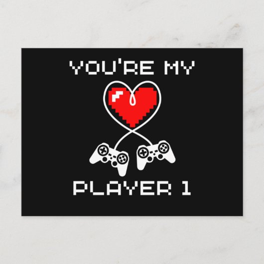 Video Games Valentijnsdag Youre My Player 1 Gamer Briefkaart (Voorkant)