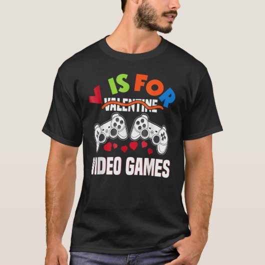Video Games Valentine Day For Kids Boys 2 T-shirt (Voorkant)