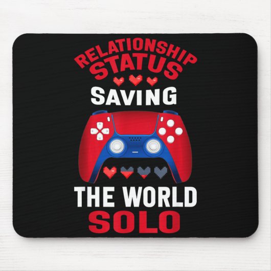 Video Games Valentines Day Gamer Gaming  Muismat (Voorkant)