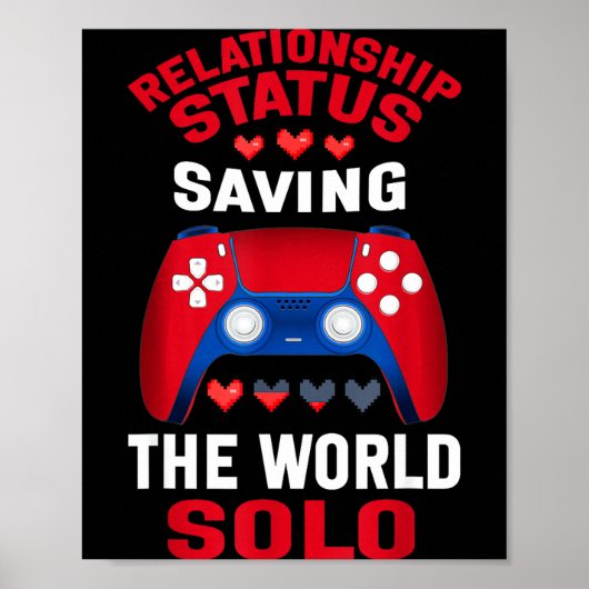 Video Games Valentines Day Gamer Gaming  Poster (Voorkant)