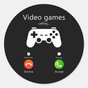Video Games Zijn Leuk Voor Het Bellen Van Funny Ga Ronde Sticker