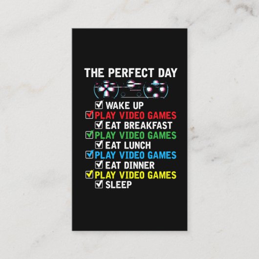 Video Gaming Kinder Funny Gamer Visitekaartje (Voorkant)