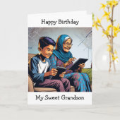 Video gaming thema verjaardag voor een kleinzoon kaart (Gele Bloem)