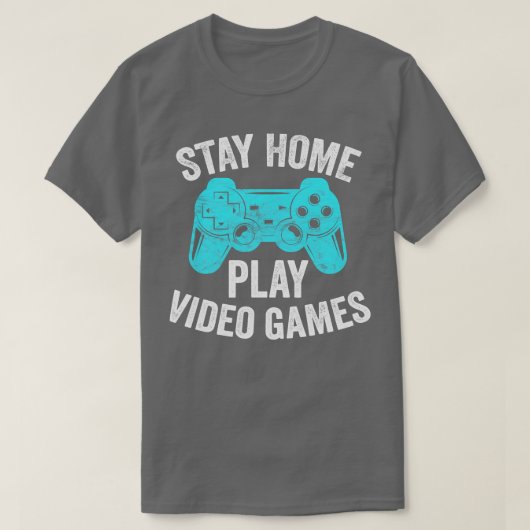 Video Gift Stay Home Videogames spelen T-shirt (Design voorkant)