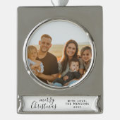 Video kersttijdschrijver verzilverd banner ornament (Voorkant)