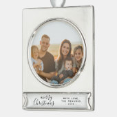 Video kersttijdschrijver verzilverd banner ornament (Links)