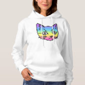 VIDEO KITTY CAT PIXEL ART MOTORKAPTRUI HOODIE (Voorkant)