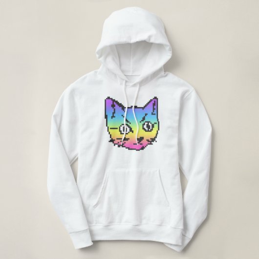 VIDEO KITTY CAT PIXEL ART MOTORKAPTRUI HOODIE (Design voorkant)
