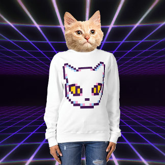 VIDEO KITTY CAT PIXEL ART SWEATSHIRS TRUI