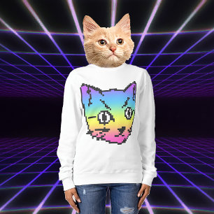 VIDEO KITTY CAT PIXEL ART SWEATSHIRS TRUI