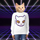 VIDEO KITTY CAT PIXEL ART SWEATSHIRS TRUI
