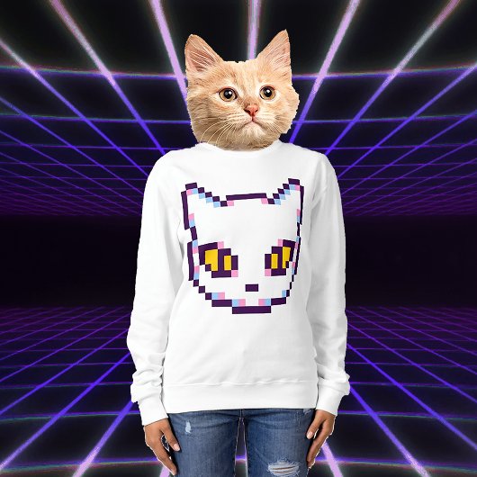 VIDEO KITTY CAT PIXEL ART SWEATSHIRS TRUI