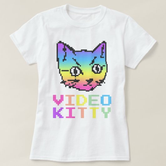 VIDEO KITTY CAT PIXEL ART T-SHIRT (Design voorkant)