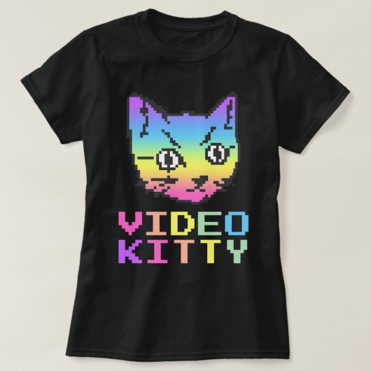 VIDEO KITTY CAT PIXEL ART T-SHIRT (Design voorkant)