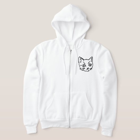 VIDEO KITTY CAT PIXEL ART ZIP TRUI HOODIE (Laagn)