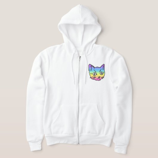 VIDEO KITTY CAT PIXEL ART ZIP TRUI HOODIE (Laagn)