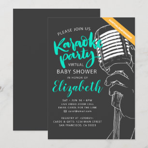Video over Baby shower van Virtual Karaoke Party Kaart