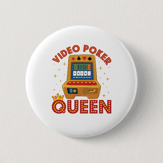 Video Poker Queen Ronde Button 5,7 Cm (Voorkant)