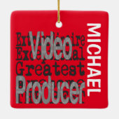 Video Producent Extraordinaire CUSTOM Keramisch Ornament (Achterkant)