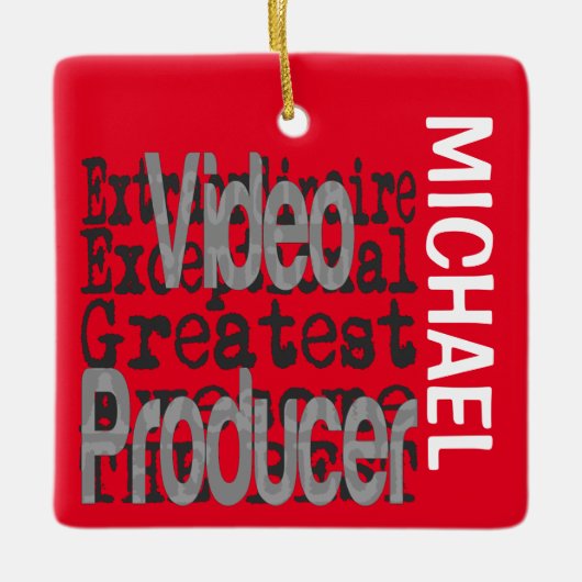 Video Producent Extraordinaire CUSTOM Keramisch Ornament (Voorkant)