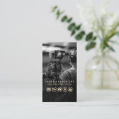 Video Productie Diensten Gouden Iconen Blauw Metaa Visitekaartje (Staand voorkant)