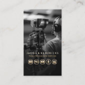 Video Productie Diensten Gouden Iconen Blauw Metaa Visitekaartje (Voorkant)