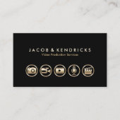 Video Production Services Gold Icons Visitekaartje (Voorkant)