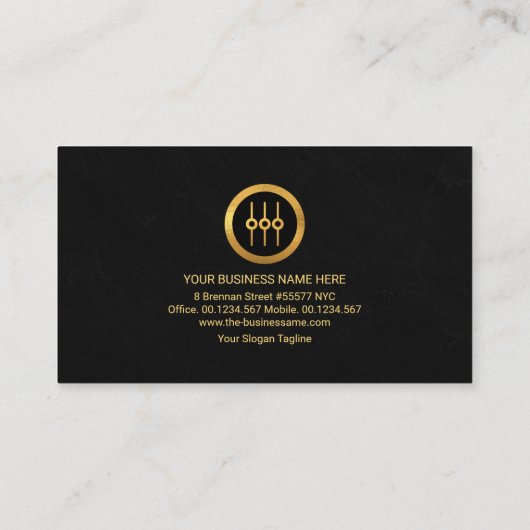 Video Sound Display Black Granite Audio Engineer Visitekaartje (Achterkant)