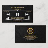 Video Sound Display Black Grunge Sound Engineer Visitekaartje (Voorkant / Achterkant)