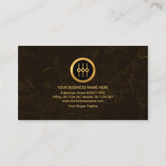 Video Sound Display Brown Granite Audio Engineer Visitekaartje (Achterkant)