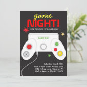 Video Spelen Birthday Party Uitnodiging (Staand voorkant)