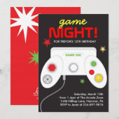 Video Spelen Birthday Party Uitnodiging (Voorkant / Achterkant)