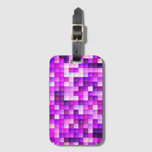 Video spelpixels roze vierkant patroon bagagelabel