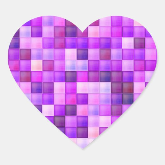 Video spelpixels roze vierkant patroon hart sticker (Voorkant)