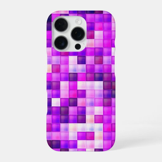 Video spelpixels roze vierkant patroon iPhone hoesje (Achterkant)