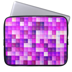 Video spelpixels roze vierkant patroon laptop sleeve
