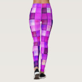 Video spelpixels roze vierkant patroon leggings (Achterkant)
