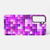 Video spelpixels roze vierkant patroon samsung galaxy hoesje (Achterkant horizontaal)