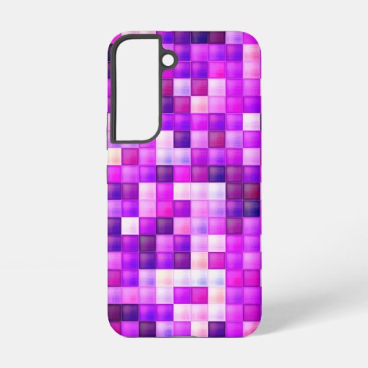Video spelpixels roze vierkant patroon samsung galaxy hoesje (Achterkant)