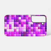Video spelpixels roze vierkant patroon samsung galaxy hoesje (Achterkant horizontaal)