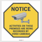 Video Surveillance Notice Sign Sticker (Vel)