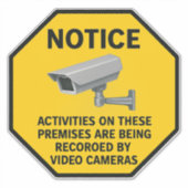 Video Surveillance Notice Sign Sticker (Voorkant)